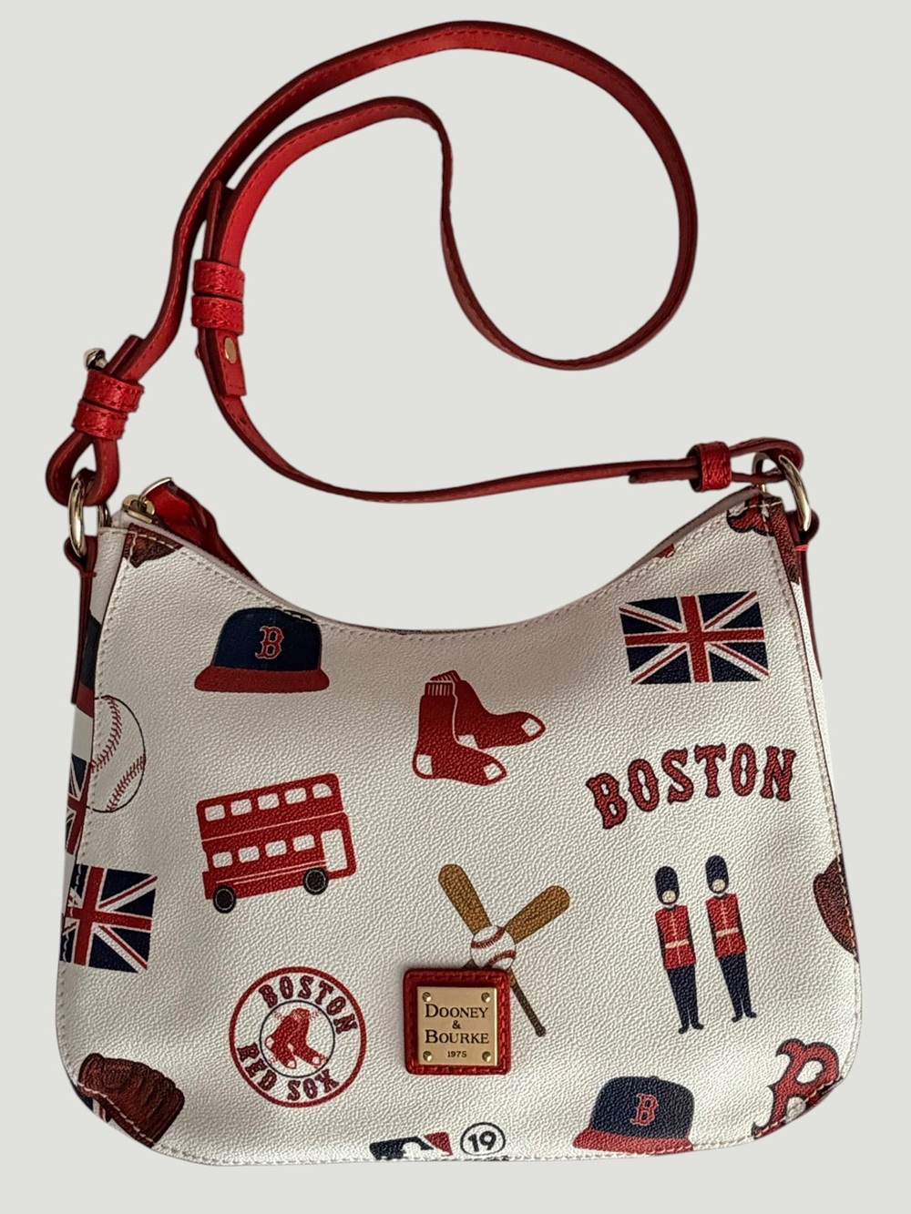 Dooney & Bourke Boston Red Sox MLB Baseball London Small Kiley Hobo Shoulder Bag